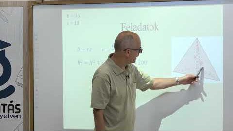 Embedded thumbnail for Matematika, III. osztály, 13. óra, A gúla felszíne és térfogata 