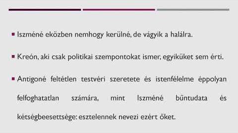 Embedded thumbnail for Magyar nyelv és irodalom, I. osztály, 28. óra, Szophoklész: Antigoné/Élektra