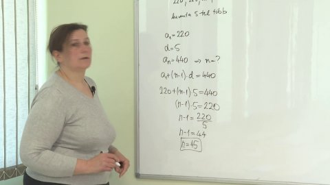 Embedded thumbnail for Matematika, III. osztály, 85. óra, Számtani sorozatok alkalmazása