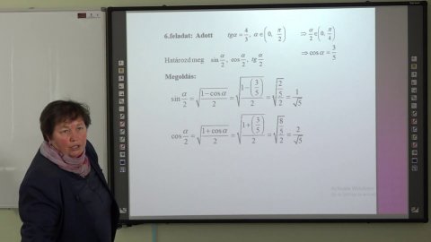 Embedded thumbnail for Matematika, II. osztály, 75. óra, Félszögek függvényértékei
